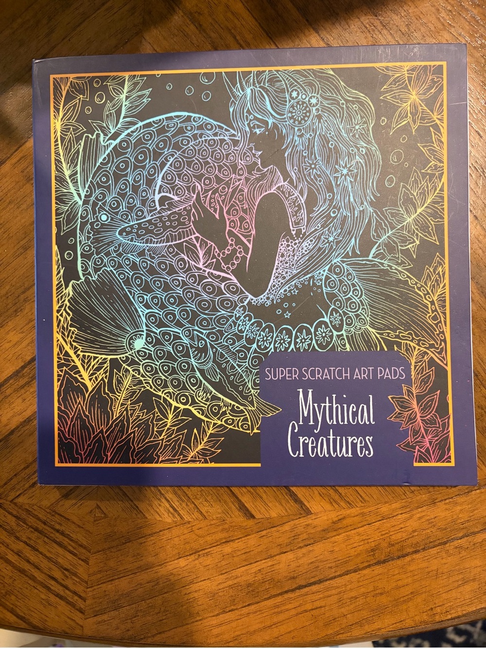 Mythical Creatures Super Scratch Art Pad - Rainbow on Black